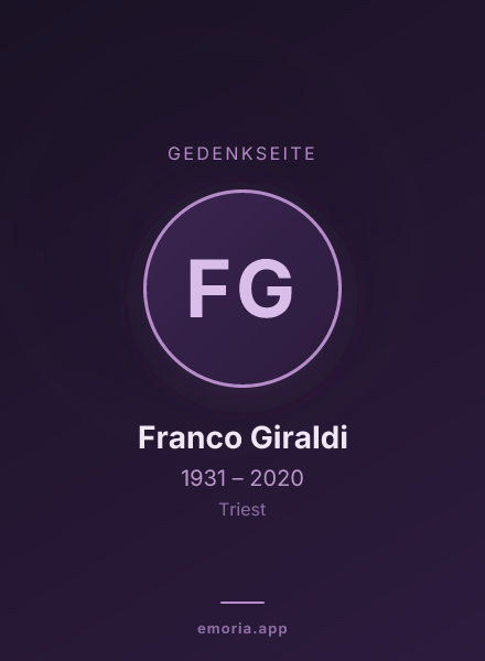 Gedenkportrait von Franco Giraldi