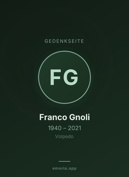 Gedenkportrait von Franco Gnoli