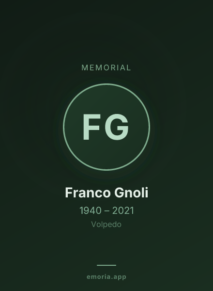Memorial portrait of Franco Gnoli