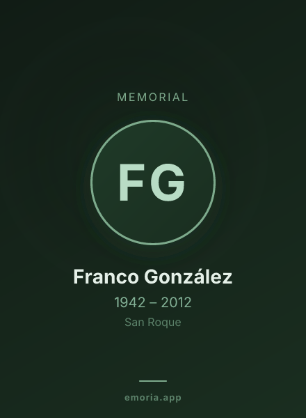 Memorial portrait of Franco González