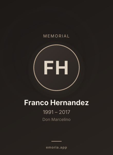 Memorial portrait of Franco Hernandez