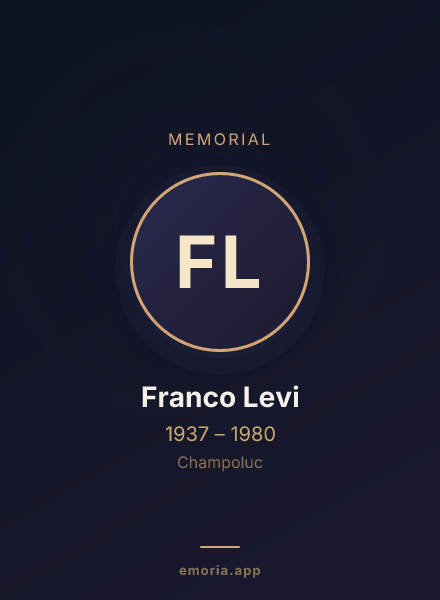 Memorial portrait of Franco Levi
