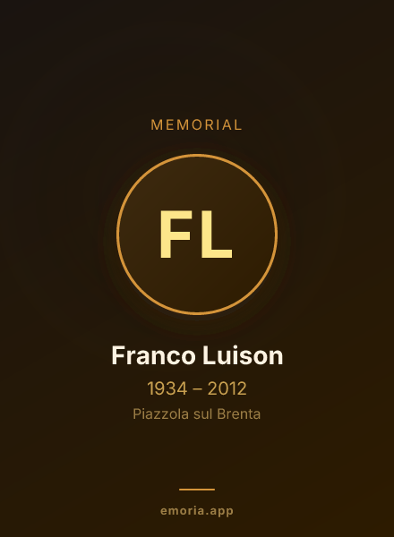 Memorial portrait of Franco Luison