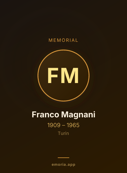 Memorial portrait of Franco Magnani