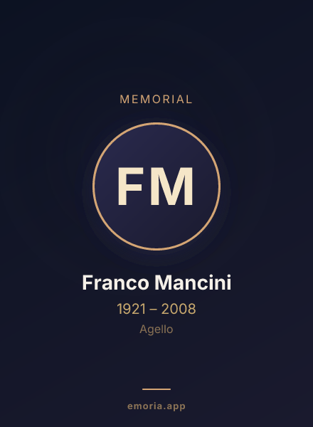 Memorial portrait of Franco Mancini