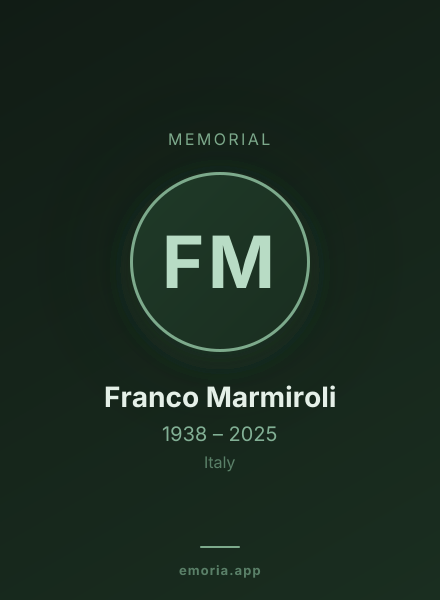 Memorial portrait of Franco Marmiroli