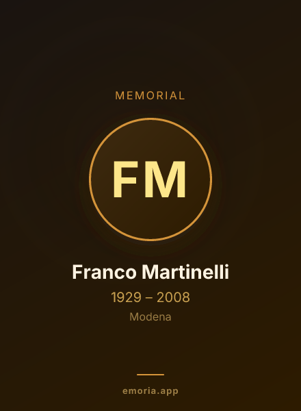 Memorial portrait of Franco Martinelli