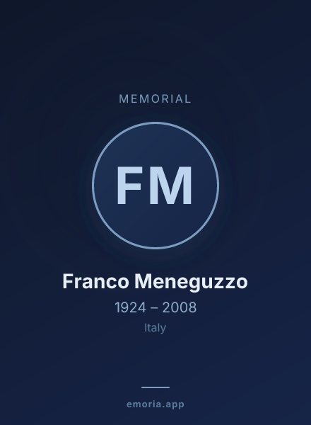 Memorial portrait of Franco Meneguzzo