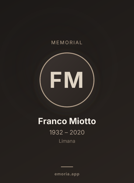 Memorial portrait of Franco Miotto