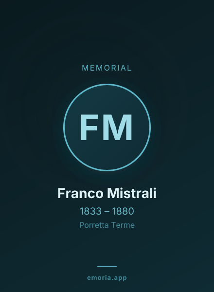 Memorial portrait of Franco Mistrali