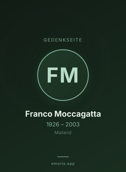 Gedenkportrait von Franco Moccagatta