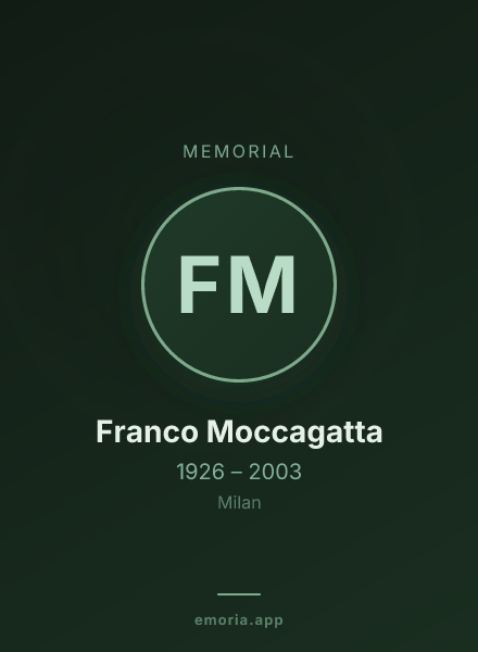 Memorial portrait of Franco Moccagatta