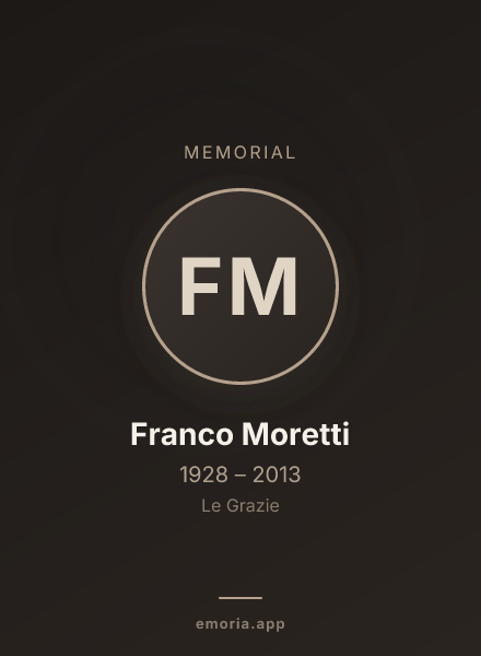Memorial portrait of Franco Moretti