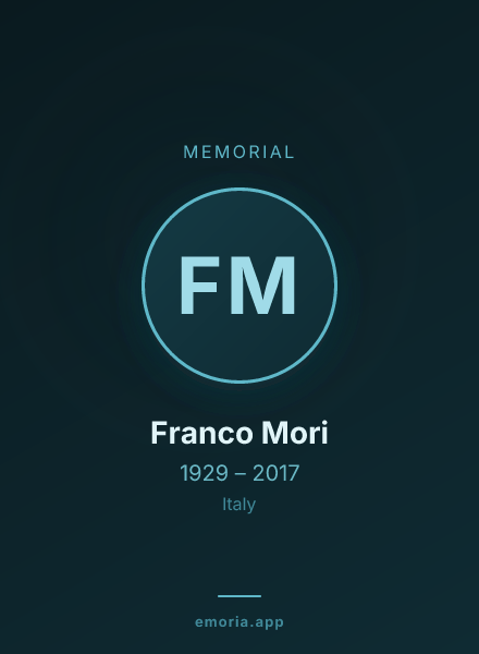 Memorial portrait of Franco Mori