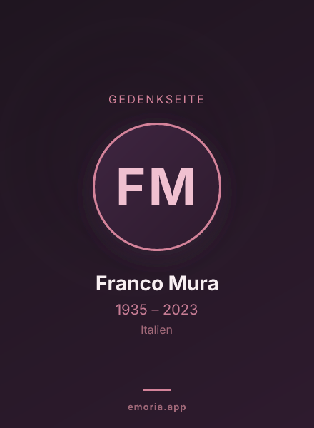 Gedenkportrait von Franco Mura