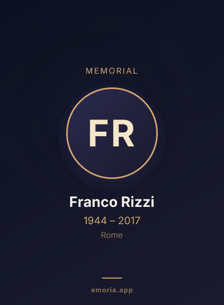 Memorial portrait of Franco Rizzi