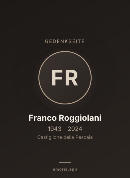 Gedenkportrait von Franco Roggiolani