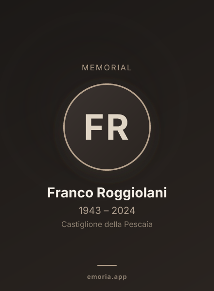 Memorial portrait of Franco Roggiolani