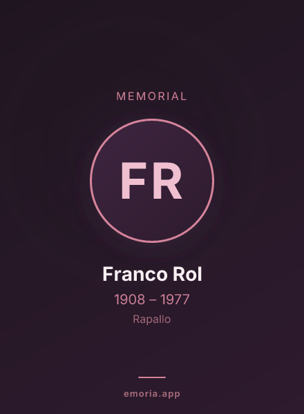 Memorial portrait of Franco Rol