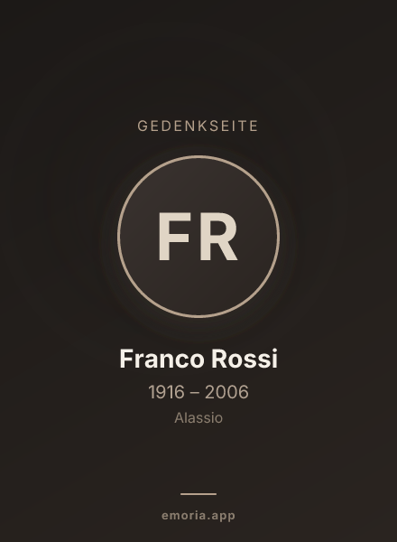 Gedenkportrait von Franco Rossi
