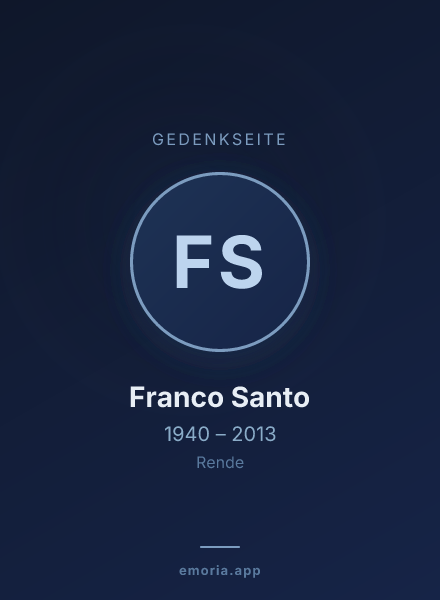 Gedenkportrait von Franco Santo