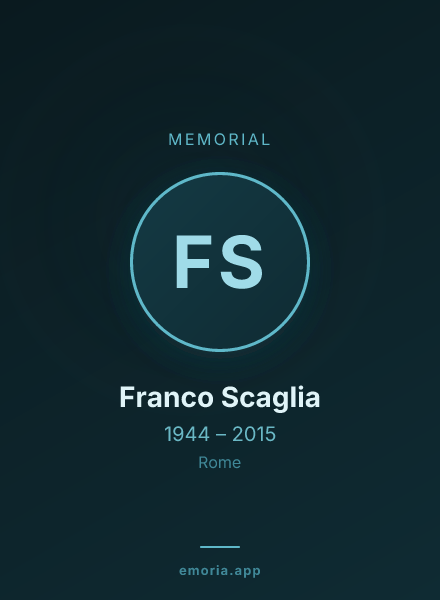 Memorial portrait of Franco Scaglia