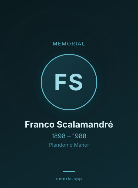 Memorial portrait of Franco Scalamandré