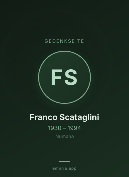 Gedenkportrait von Franco Scataglini