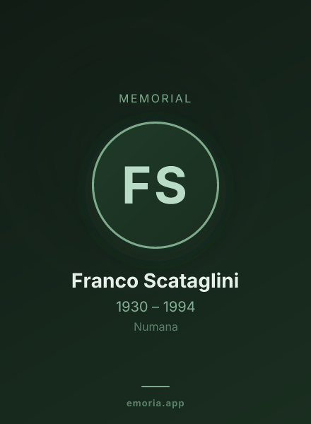 Memorial portrait of Franco Scataglini