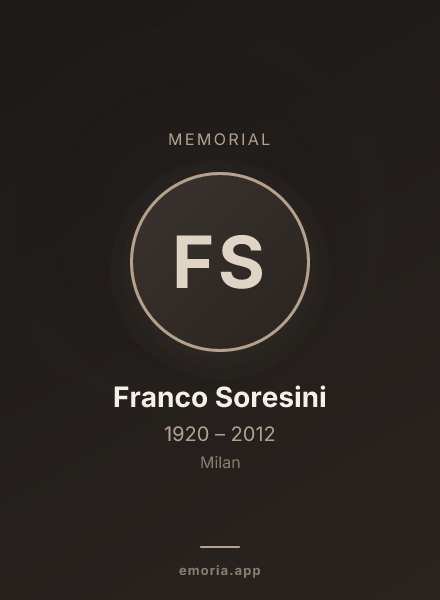 Memorial portrait of Franco Soresini
