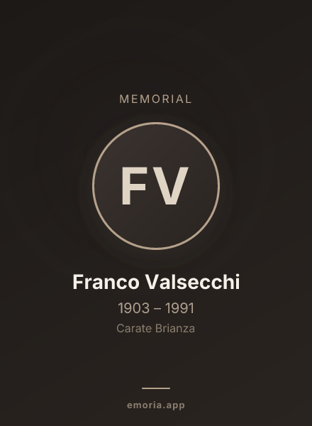Memorial portrait of Franco Valsecchi