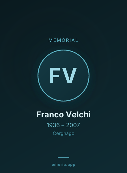 Memorial portrait of Franco Velchi