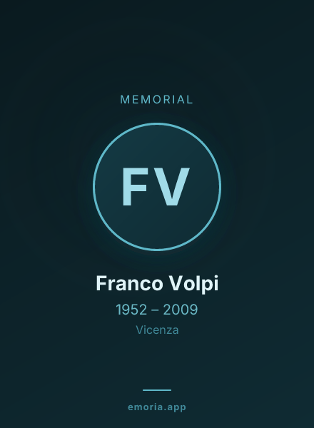 Memorial portrait of Franco Volpi