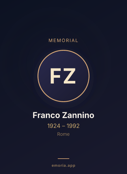 Memorial portrait of Franco Zannino