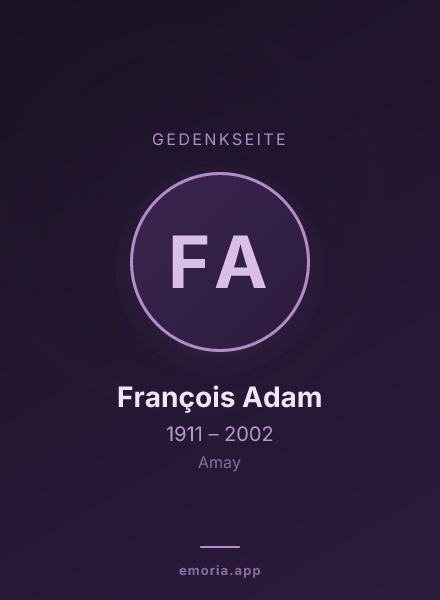 Gedenkportrait von François Adam