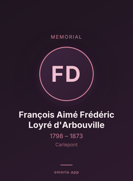 Memorial portrait of François Aimé Frédéric Loyré d'Arbouville