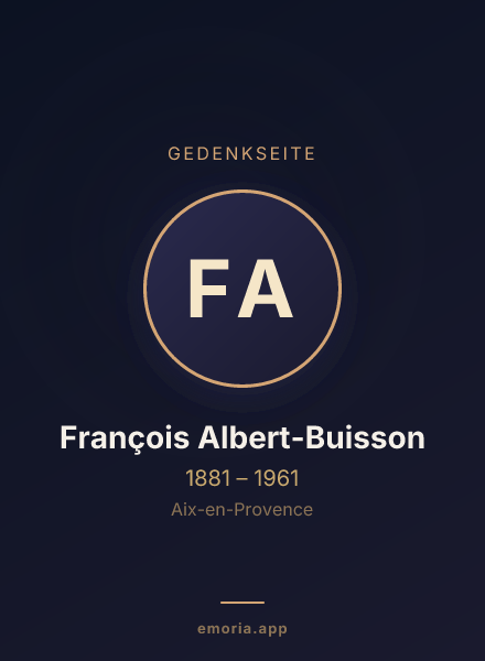 Gedenkportrait von François Albert-Buisson
