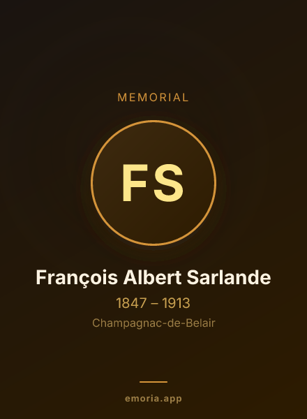 Memorial portrait of François Albert Sarlande
