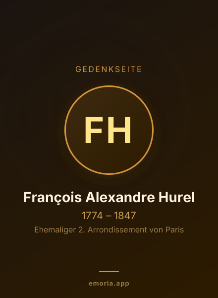 Gedenkportrait von François Alexandre Hurel