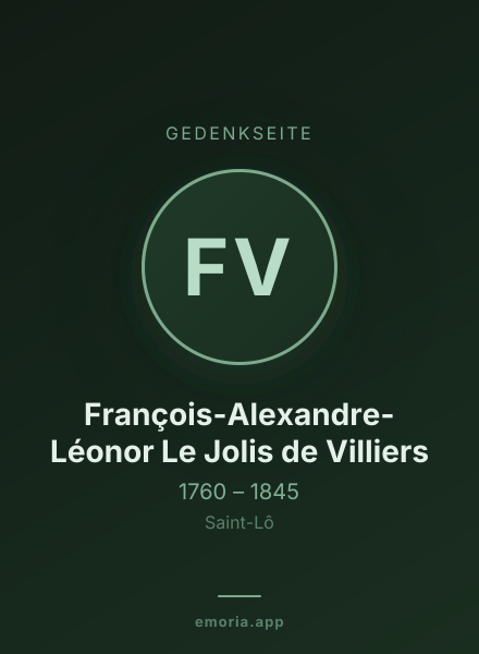 Gedenkportrait von François-Alexandre-Léonor Le Jolis de Villiers
