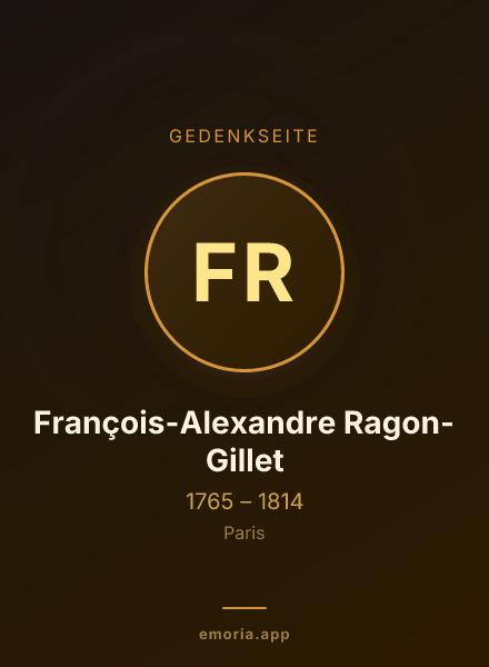 Gedenkportrait von François-Alexandre Ragon-Gillet