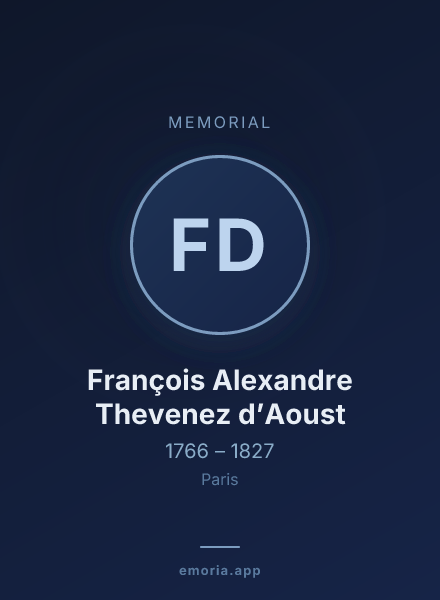 Memorial portrait of François Alexandre Thevenez d’Aoust