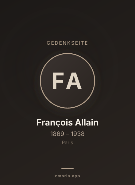 Gedenkportrait von François Allain