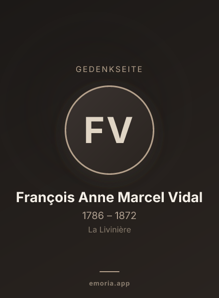 Gedenkportrait von François Anne Marcel Vidal