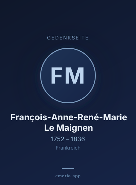 Gedenkportrait von François-Anne-René-Marie Le Maignen
