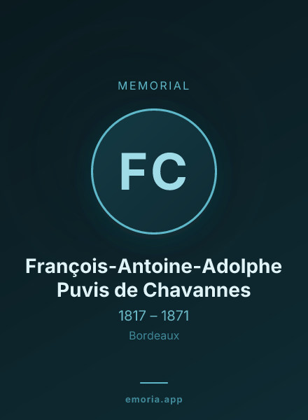 Memorial portrait of François-Antoine-Adolphe Puvis de Chavannes