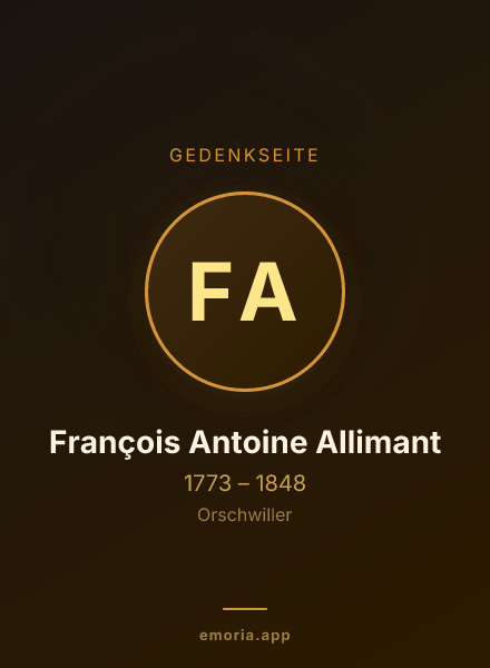 Gedenkportrait von François Antoine Allimant