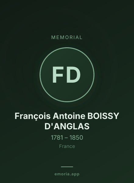 Memorial portrait of François Antoine BOISSY D'ANGLAS