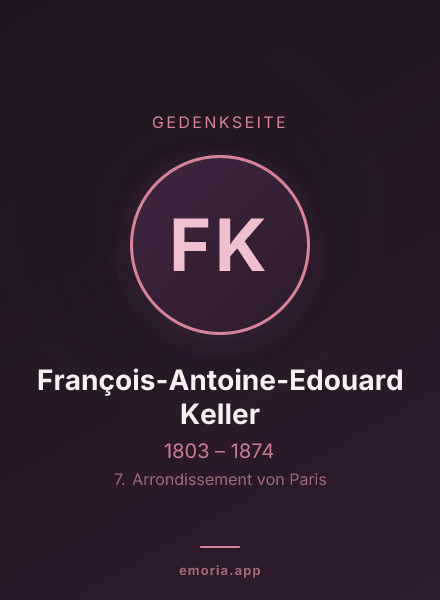 Gedenkportrait von François-Antoine-Edouard Keller