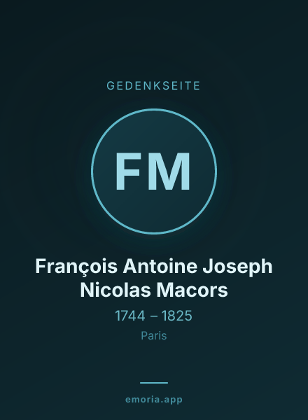 Gedenkportrait von François Antoine Joseph Nicolas Macors